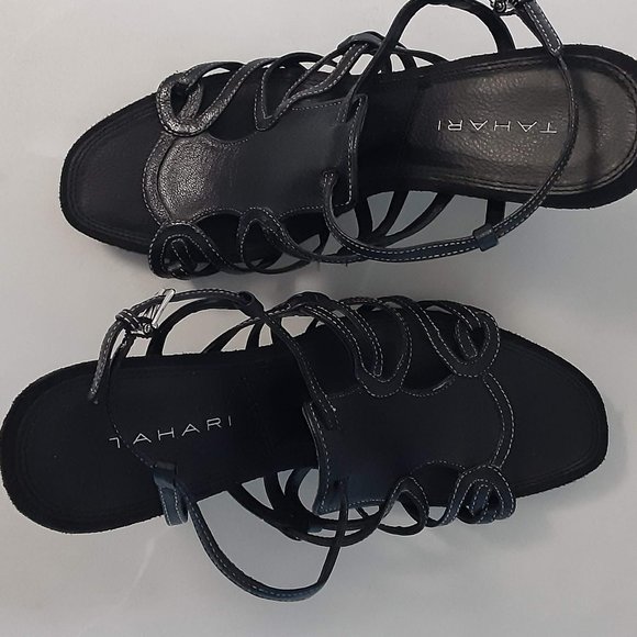 $5 LAST CALL! TAHARI ~ Leather Strappy Wedges - Picture 16 of 16